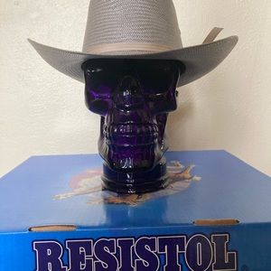 Resistol Texas DPS state trooper straw cowboy hat. 7 1/8 long oval new with box.